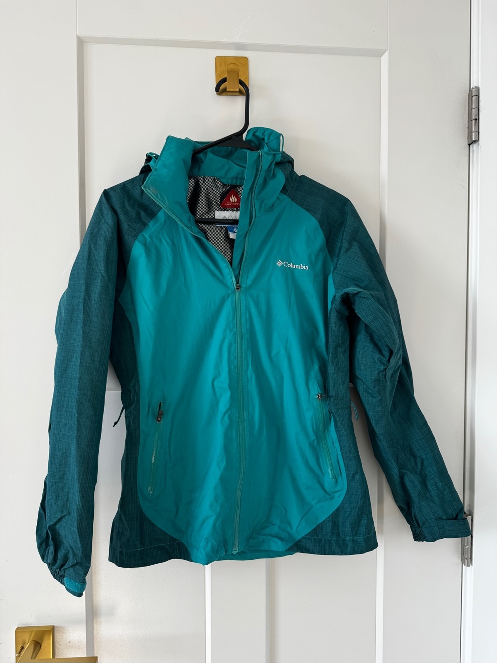 Columbia Teal Two-Tone Waterproof Jacket XS Omni heat